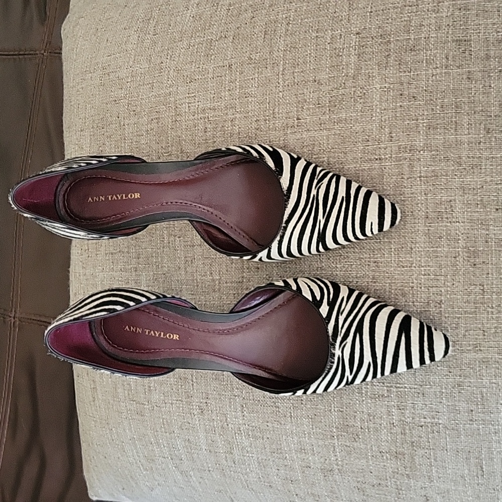 Ann Taylor Faux Zebra Heels Sz 7M